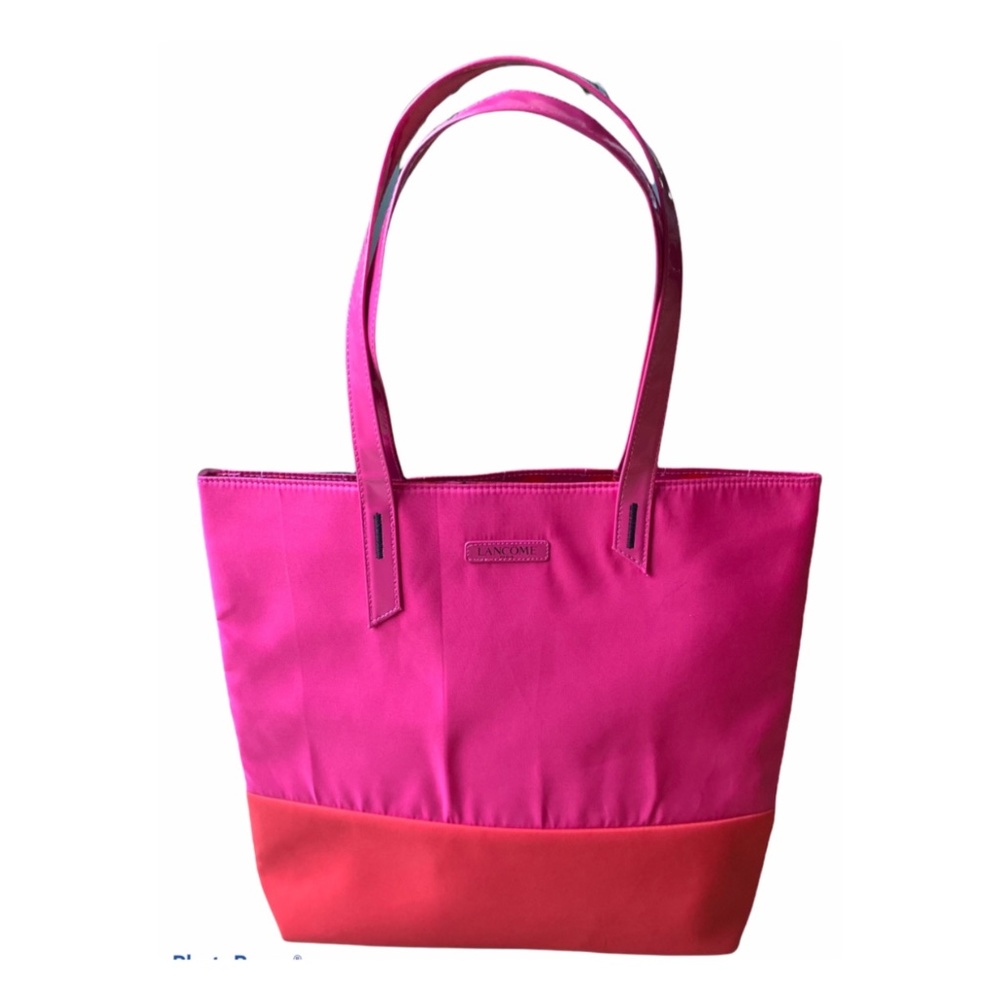 Lancome Paris Orange and pink Reversible Tote Bag